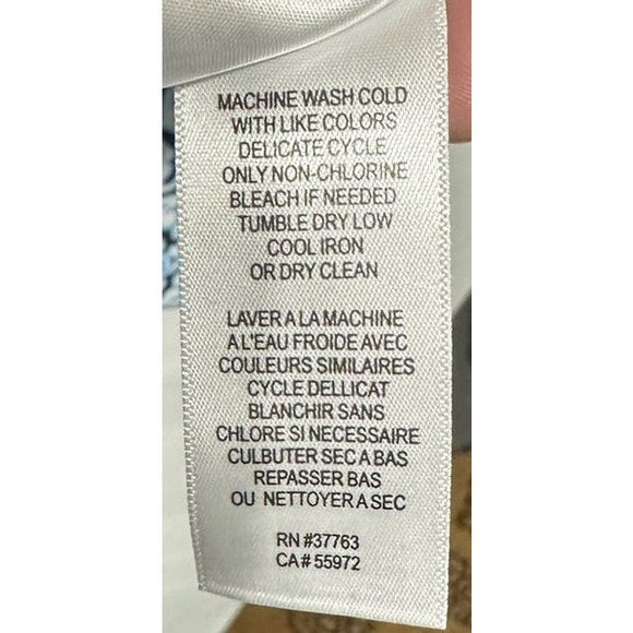 Laundry by Shelli Segal Blue Blouse 3/4 Sleeve All-over‎ Print Size L - Picture 6 of 7